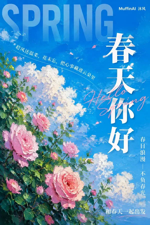 A vibrant spring-themed poster…