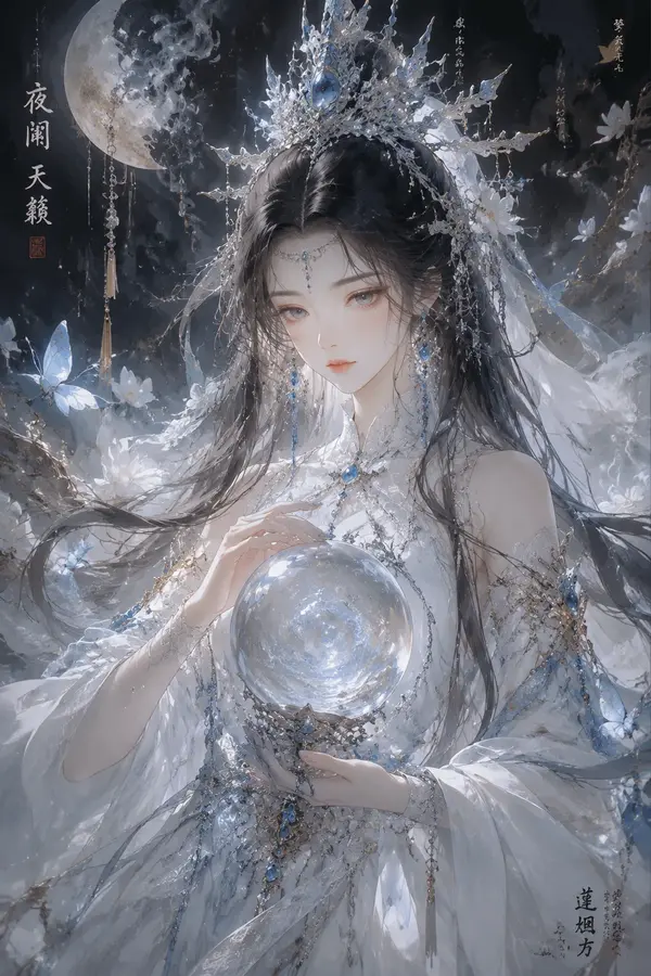 Anime girl with a white dress …
